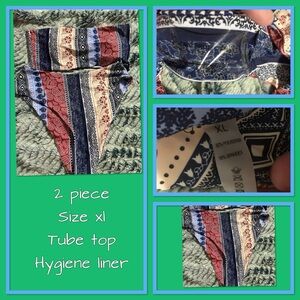 Multicolor Tube Top and Bottom Set